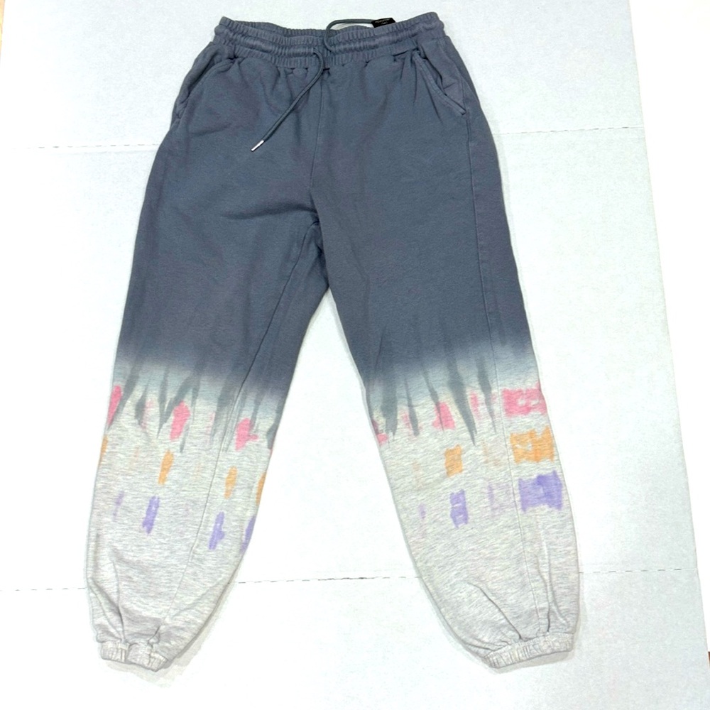 Women ladies Blank NYC Joggers sweatpants Gray Tie Dye Into the Grove sz Medium